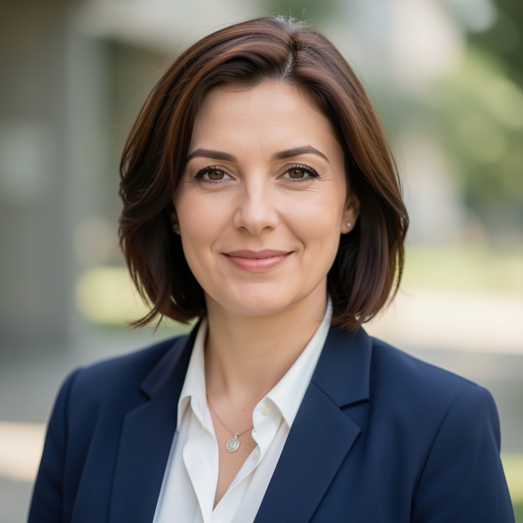 Јована Кнежевић, уредница рубрике Економија, жена у пословном оделу, студијска фотографија